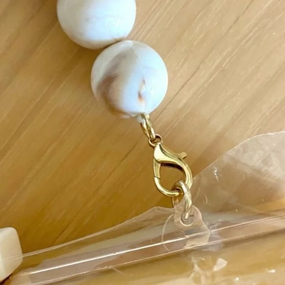 Zara acrylic clutch box bag with beaded removable handle - Picture 6 of 7